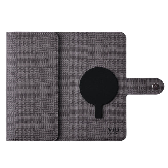 For iPhone 15 Pro Max ViLi GHA Series Shockproof MagSafe RFID Leather Attraction Horizontal Flip Phone Case(Grey)