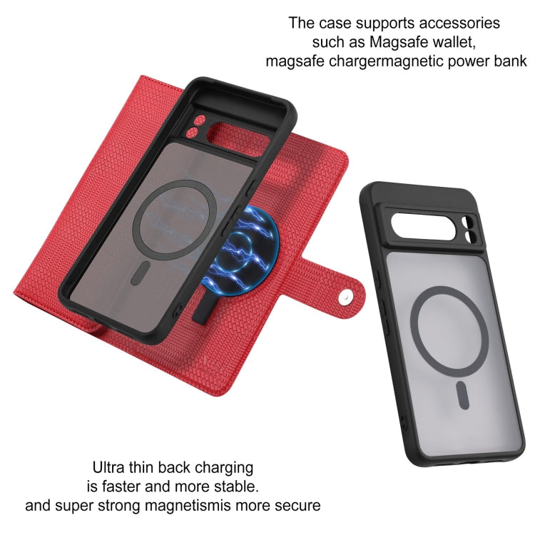 For Google Pixel 8 Pro ViLi GHB Series MagSafe Magnetic Zipper Leather Phone Case(Red)