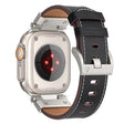 For Apple Watch Ultra 2 49mm Mecha Style Leather Watch Band(Black Napa) - free shipping - PMC TechLife - Order now!