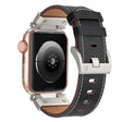 For Apple Watch 42mm Mecha Style Leather Watch Band(Black Napa) - Watch Bands by PMC TechLife | Online Shopping South Africa | PMC TechLife