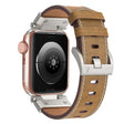 For Apple Watch 42mm Mecha Style Leather Watch Band(Light Brown) - Watch Bands by PMC TechLife | Online Shopping South Africa | PMC TechLife