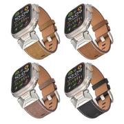 For Apple Watch SE 44mm Mecha Style Leather Watch Band(Dark Brown)