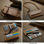 CaseMe Me30 Multi Functional Diagonal Cross Bag Phone Case(Brown)