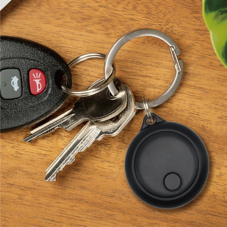 Global Positioning Pet Key Circular Anti-Lost Device Locator(Black)