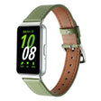 For Samsung Galaxy Fit 3 Sewing Thread Genuine Leather Watch Band(Avocado Green) - Watch Bands by PMC TechLife | Online Shopping South Africa | PMC TechLife