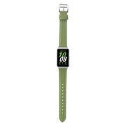 For Samsung Galaxy Fit 3 Sewing Thread Genuine Leather Watch Band(Avocado Green)