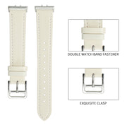 For Samsung Galaxy Fit 3 Sewing Thread Genuine Leather Watch Band(Black)