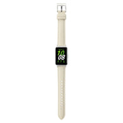 For Samsung Galaxy Fit 3 Pointed Tail Genuine Leather Watch Band(Milky White)