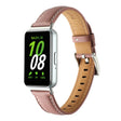 For Samsung Galaxy Fit 3 Pointed Tail Genuine Leather Watch Band(Dark Pink) - Watch Bands by PMC TechLife | Online Shopping South Africa | PMC TechLife | Buy Now Pay Later Mobicred