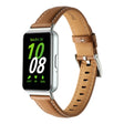 For Samsung Galaxy Fit 3 Pointed Tail Genuine Leather Watch Band(Yellow Brown) - Watch Bands by PMC TechLife | Online Shopping South Africa | PMC TechLife | Buy Now Pay Later Mobicred