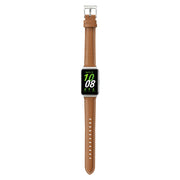 For Samsung Galaxy Fit 3 Pointed Tail Genuine Leather Watch Band(Yellow Brown)
