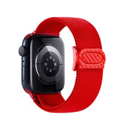 For Apple Watch SE 40mm Carbon Fiber Texture Snap Buckle Nylon Watch Band(Red)