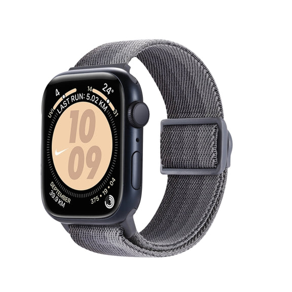 For Apple Watch Series 6 40mm Carbon Fiber Texture Snap Buckle Nylon Watch Band(Gradient Grey)