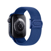For Apple Watch Series 4 40mm Carbon Fiber Texture Snap Buckle Nylon Watch Band(Blue)