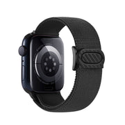 For Apple Watch Series 2 42mm Carbon Fiber Texture Snap Buckle Nylon Watch Band(Black)