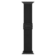 For Apple Watch Series 2 42mm Carbon Fiber Texture Snap Buckle Nylon Watch Band(Black)