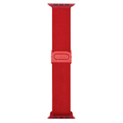 For Apple Watch 38mm Carbon Fiber Texture Snap Buckle Nylon Watch Band(Red)