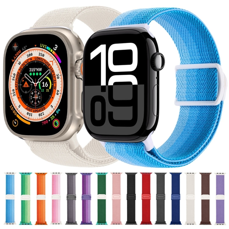 For Apple Watch Ultra 2 49mm Carbon Fiber Texture Snap Buckle Nylon Watch Band(Gradient Grey)