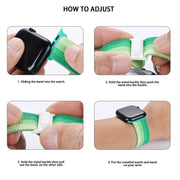 For Apple Watch Series 7 41mm Carbon Fiber Texture Snap Buckle Nylon Watch Band(Gradient Grey)