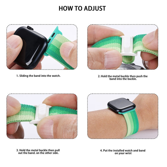 For Apple Watch 38mm Carbon Fiber Texture Snap Buckle Nylon Watch Band(Blue)