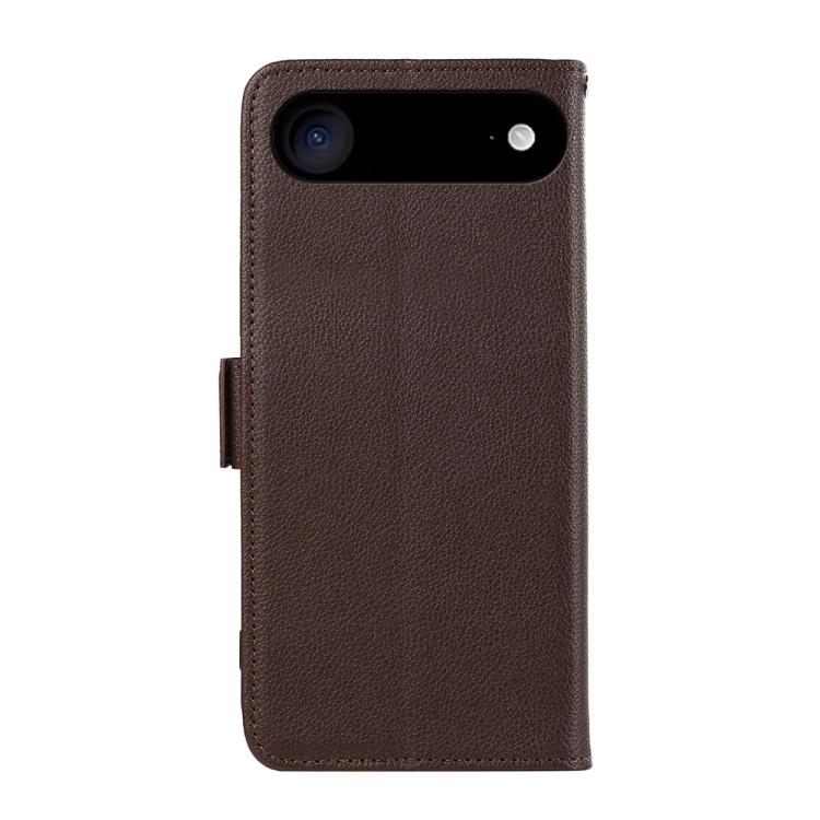 For iPhone 17 Air ABEEL Side-Magnetic Litchi Pattern Leather RFID Phone Case(Brown)