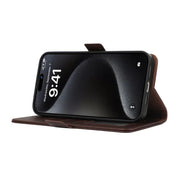 For iPhone 17 Air ABEEL Side-Magnetic Litchi Pattern Leather RFID Phone Case(Brown)