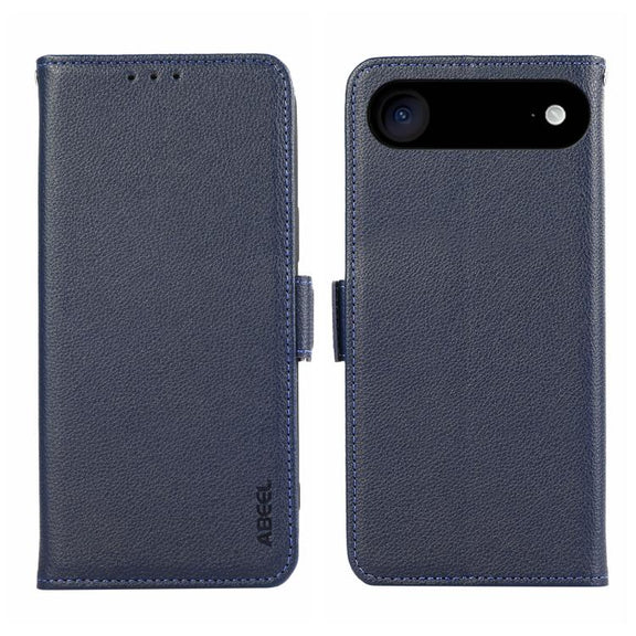 For iPhone 17 Air ABEEL Side-Magnetic Litchi Pattern Leather RFID Phone Case(Blue)