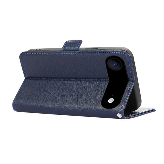 For iPhone 17 Air ABEEL Side-Magnetic Litchi Pattern Leather RFID Phone Case(Blue)