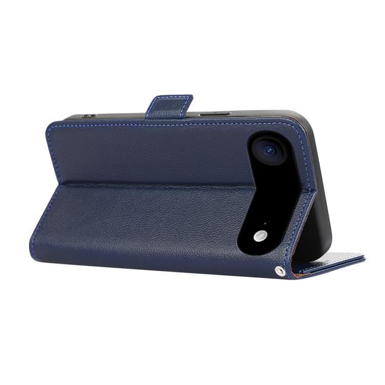 For iPhone 17 Air ABEEL Side-Magnetic Litchi Pattern Leather RFID Phone Case(Blue)