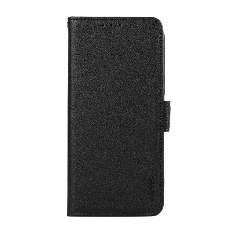 For iPhone 17 Pro ABEEL Side-Magnetic Litchi Pattern Leather RFID Phone Case(Black)