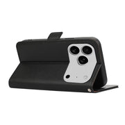 For iPhone 17 Pro ABEEL Side-Magnetic Litchi Pattern Leather RFID Phone Case(Black)