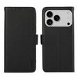 For iPhone 17 Pro Max ABEEL Side-Magnetic Litchi Pattern Leather RFID Phone Case(Black) - free shipping - PMc TechLife - Order now!