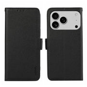 For iPhone 17 Pro Max ABEEL Side-Magnetic Litchi Pattern Leather RFID Phone Case(Black)