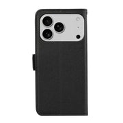 For iPhone 17 Pro Max ABEEL Side-Magnetic Litchi Pattern Leather RFID Phone Case(Black)