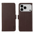 For iPhone 17 Pro Max ABEEL Side-Magnetic Litchi Pattern Leather RFID Phone Case(Brown) - free shipping - PMc TechLife - Order now!