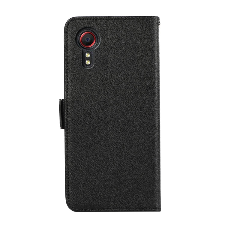 For Samsung Galaxy Xcover7 ABEEL Side-Magnetic Litchi Pattern Leather RFID Phone Case(Black)