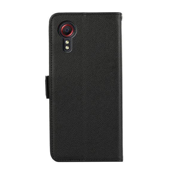 For Samsung Galaxy Xcover7 ABEEL Side-Magnetic Litchi Pattern Leather RFID Phone Case(Black)