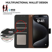 For Samsung Galaxy Xcover7 ABEEL Side-Magnetic Litchi Pattern Leather RFID Phone Case(Black)
