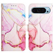 For Google Pixel 9 PT003 Marble Pattern Flip Leather Phone Case(Rose Gold)