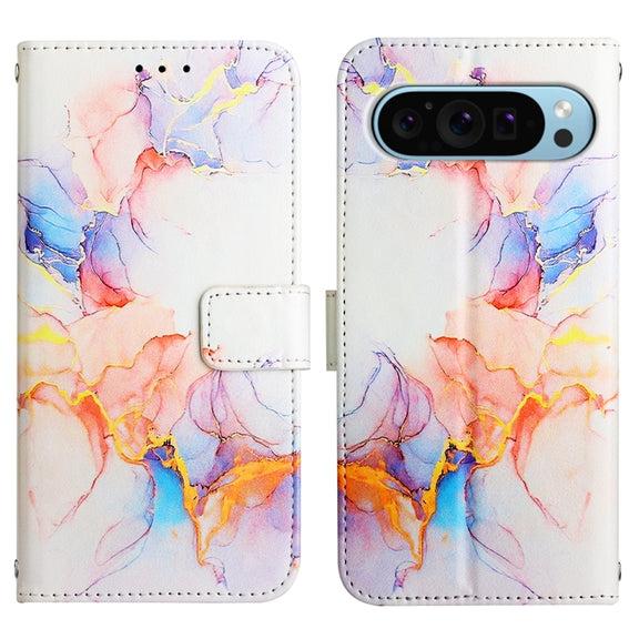 For Google Pixel 9 PT003 Marble Pattern Flip Leather Phone Case(Galaxy Marble White)