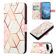 For Google Pixel 9 PT003 Marble Pattern Flip Leather Phone Case(Pink White) - Google Cases by PMC TechLife | Online Shopping South Africa | PMC TechLife | Buy Now Pay Later Mobicred