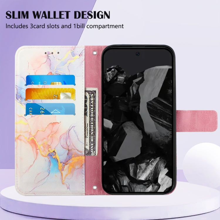 For Google Pixel 9 Pro PT003 Marble Pattern Flip Leather Phone Case(Galaxy Marble White)