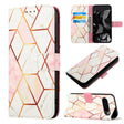 For Google Pixel 9 Pro PT003 Marble Pattern Flip Leather Phone Case(Pink White) - Google Cases by PMC TechLife | Online Shopping South Africa | PMC TechLife | Buy Now Pay Later Mobicred