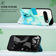For Google Pixel 9 Pro PT003 Marble Pattern Flip Leather Phone Case(Green)