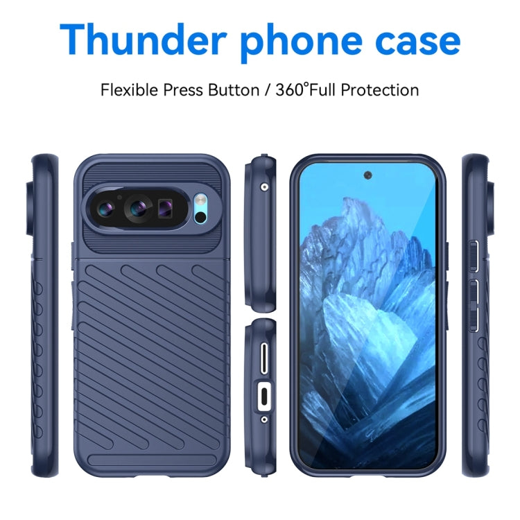 For Google Pixel 9 Thunderbolt Shockproof TPU Phone Case(Blue)