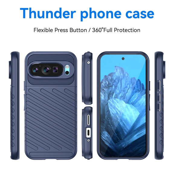For Google Pixel 9 Thunderbolt Shockproof TPU Phone Case(Blue)
