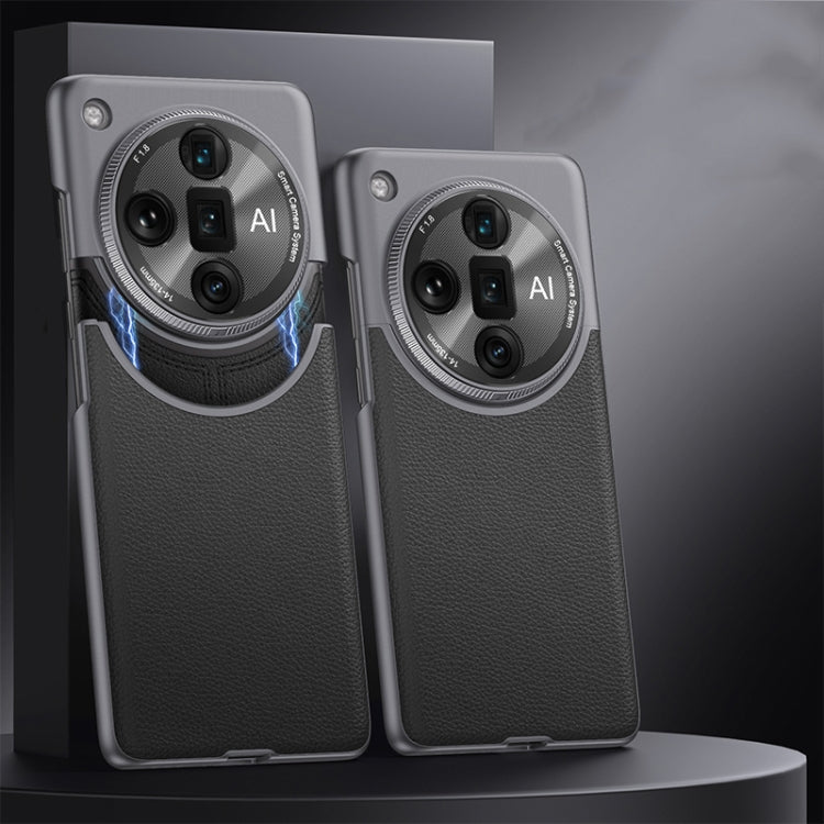 For OPPO Find X7 Ultra GKK Mortise-Tenon Connection Contrast Color Leather Shockproof Phone Case(Black)