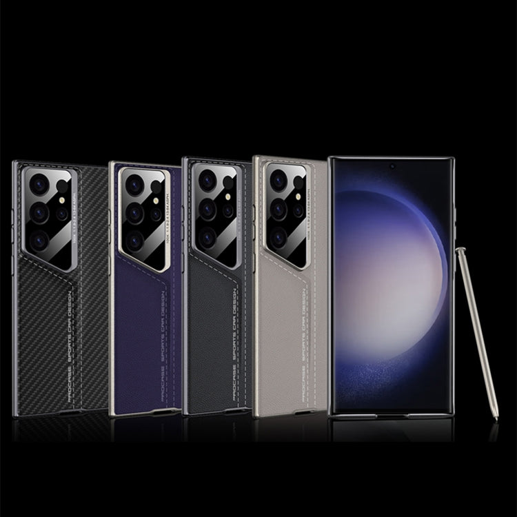 For Samsung Galaxy S24 Ultra 5G GKK Blade Ultra-thin Leather Full Coverage Phone Case(Grey)