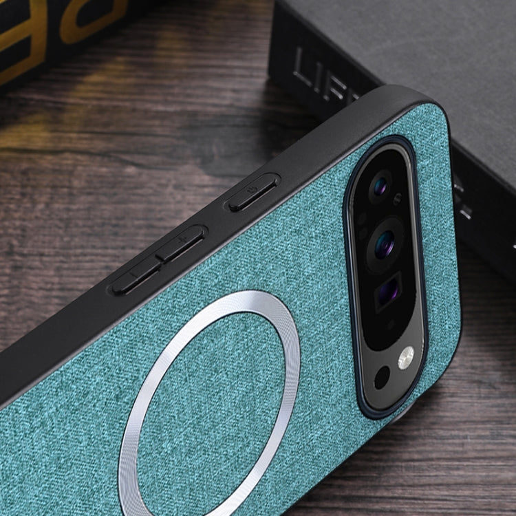For Google Pixel 9 CD Magnetic Ring Cloth Texture PU Phone Case(Black)