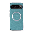 For Google Pixel 9 CD Magnetic Ring Cloth Texture PU Phone Case(Blue) - Google Cases by PMC TechLife | Online Shopping South Africa | PMC TechLife | Buy Now Pay Later Mobicred